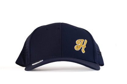 "H" golf hat (navy blue/gold)