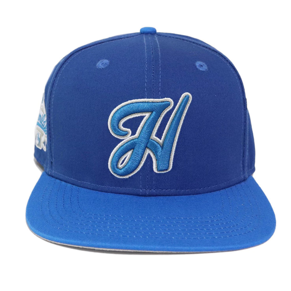 "H" hat (blue/grey)